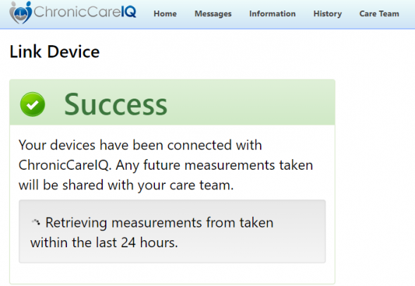 Link IHealth Device To ChronicCareIQ Patient Help